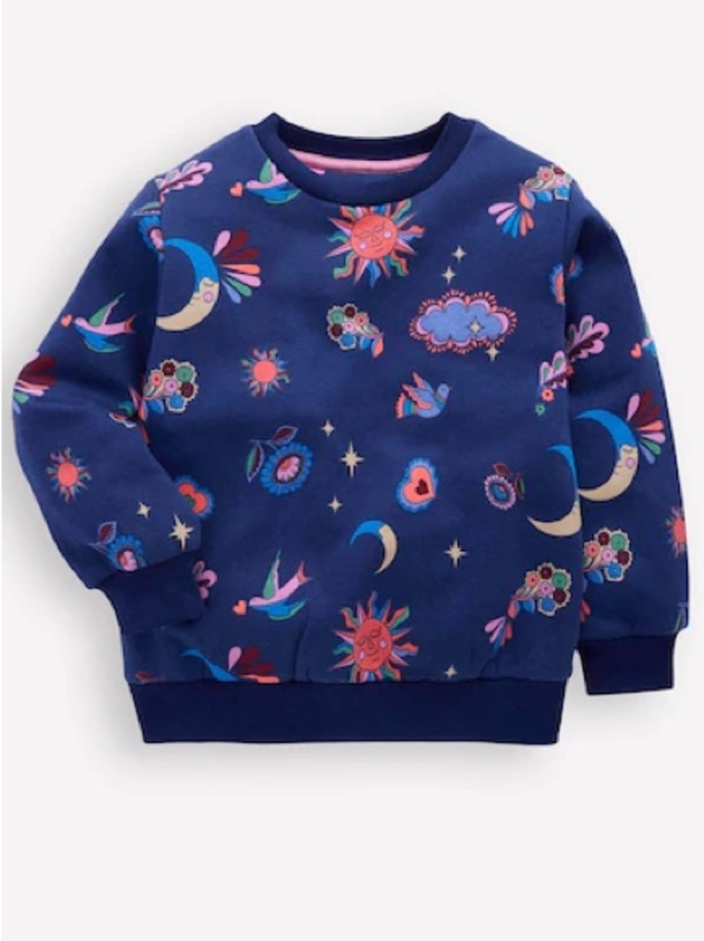 Mini Boden Printed Sweatshirt College Navy Celestial - 10-11Y